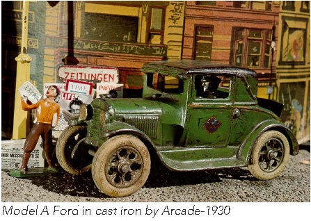 Model A Ford in cast iron by Arcade 1930